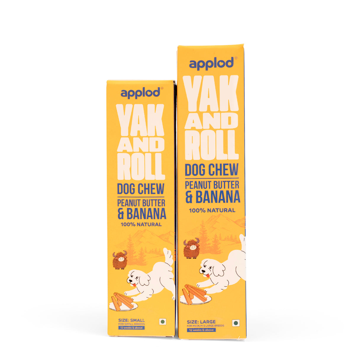 Applod Yak & Roll Peanut Butter & Banana Yak Chew for Dogs