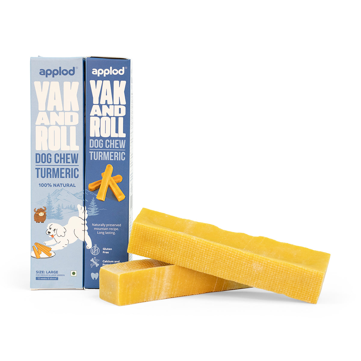Applod Yak & Roll Natural Yak Chew Turmeric For Dogs