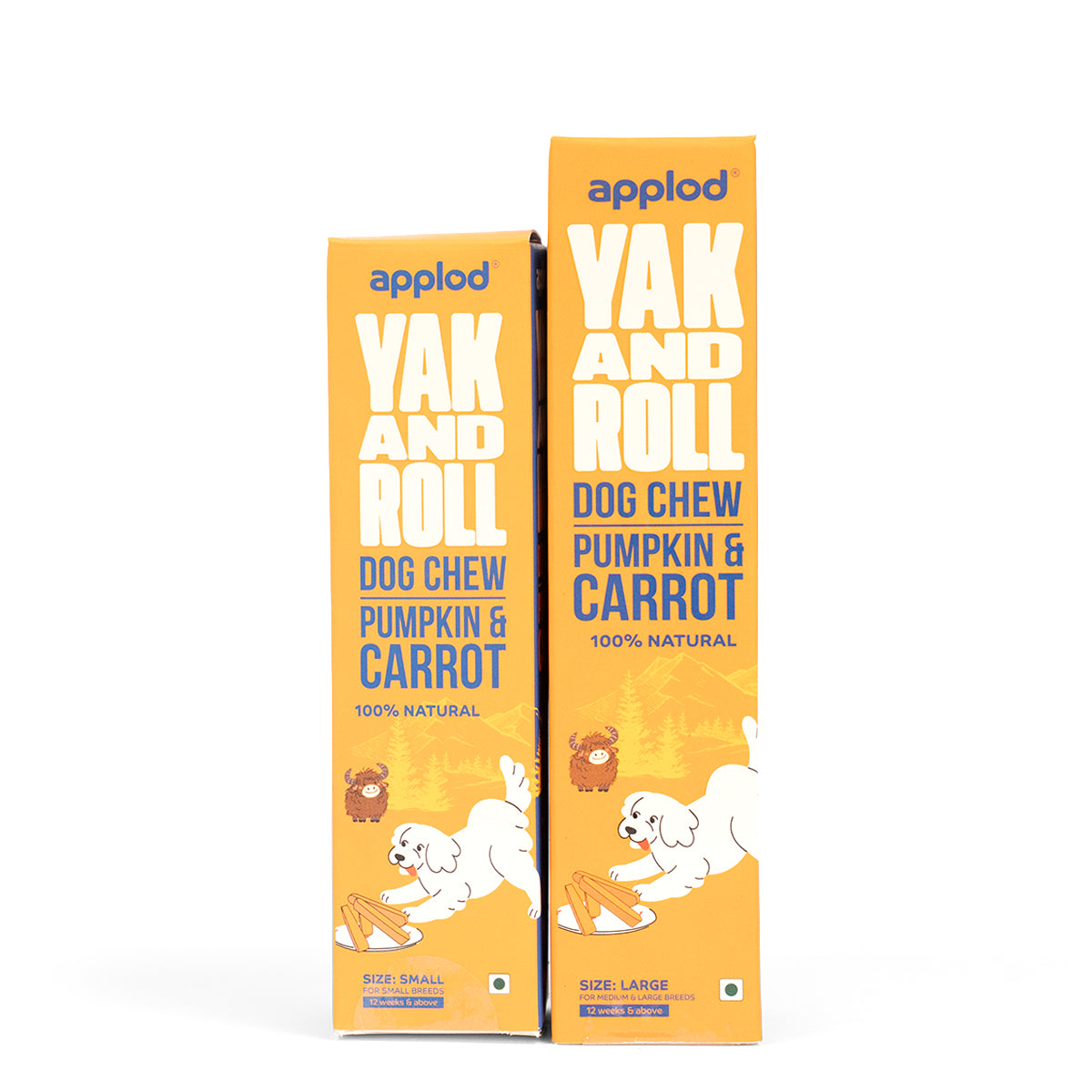 Applod Yak & Roll Natural Yak Chew Pumpkin & Carrot For Dogs