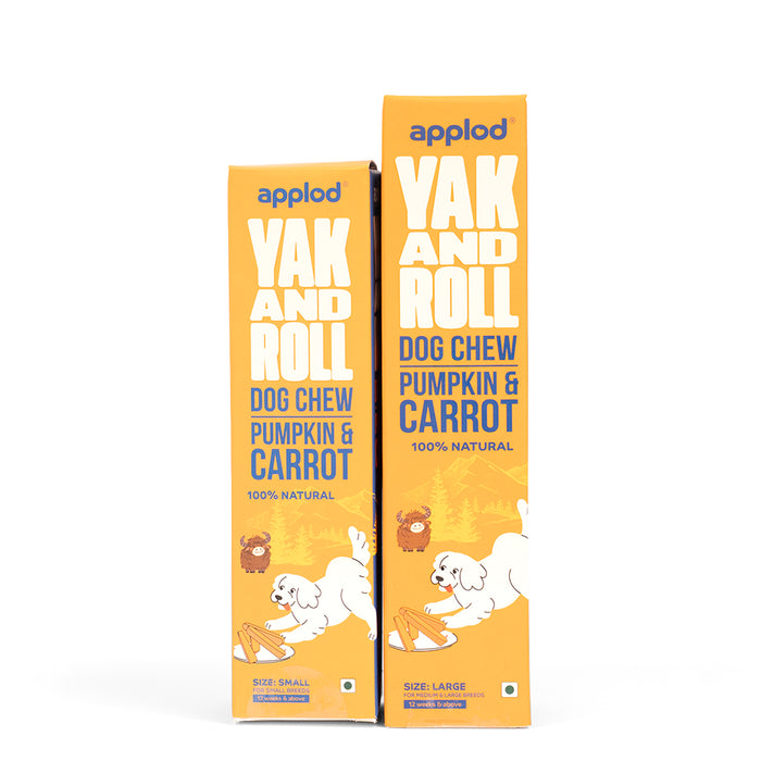 Applod Yak & Roll Natural Yak Chew Pumpkin & Carrot For Dogs