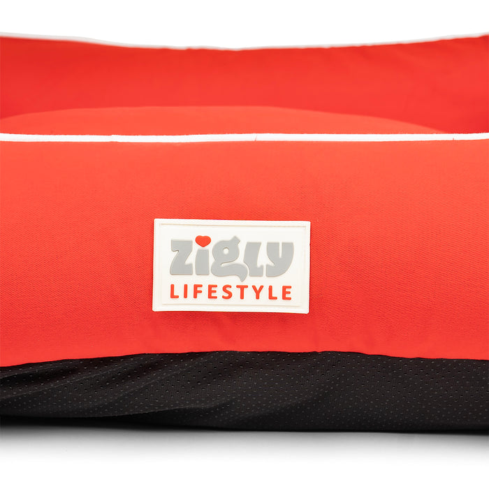 Zl Ultra Soft Red Lounger Bed For Dogs