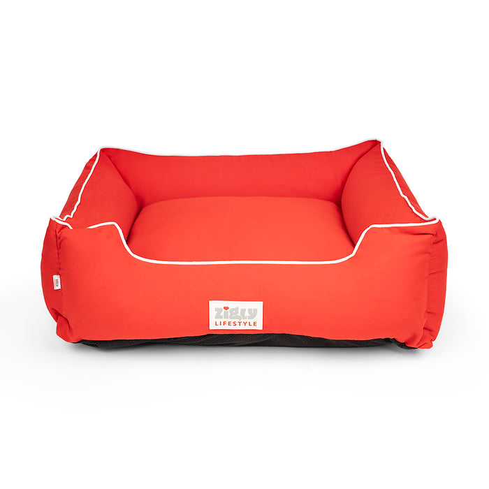 Zl Ultra Soft Red Lounger Bed For Dogs