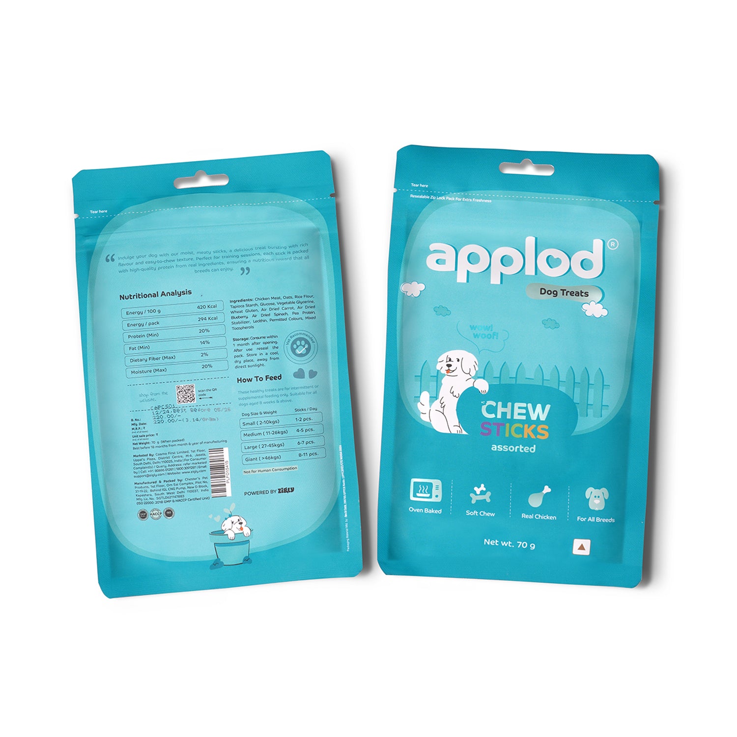 Applod Soft Assorted Chew Stick - 70 gm