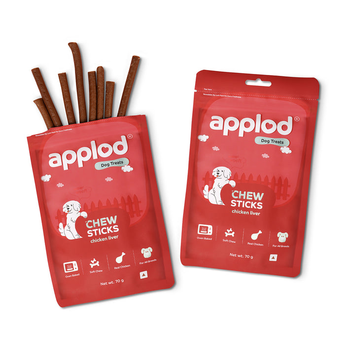 Applod Soft Chicken Liver Chew Sticks - 70 gm - Pack of 5