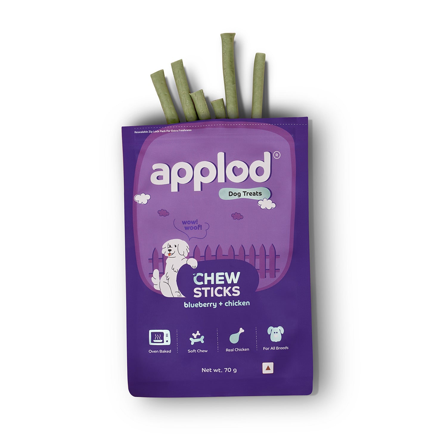 Applod Soft Blueberry & Chicken Chew Sticks - Pack of 5
