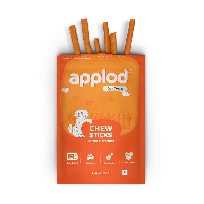 Applod Soft Carrot & Chicken Chew Sticks - 70 gm - Pack of 5