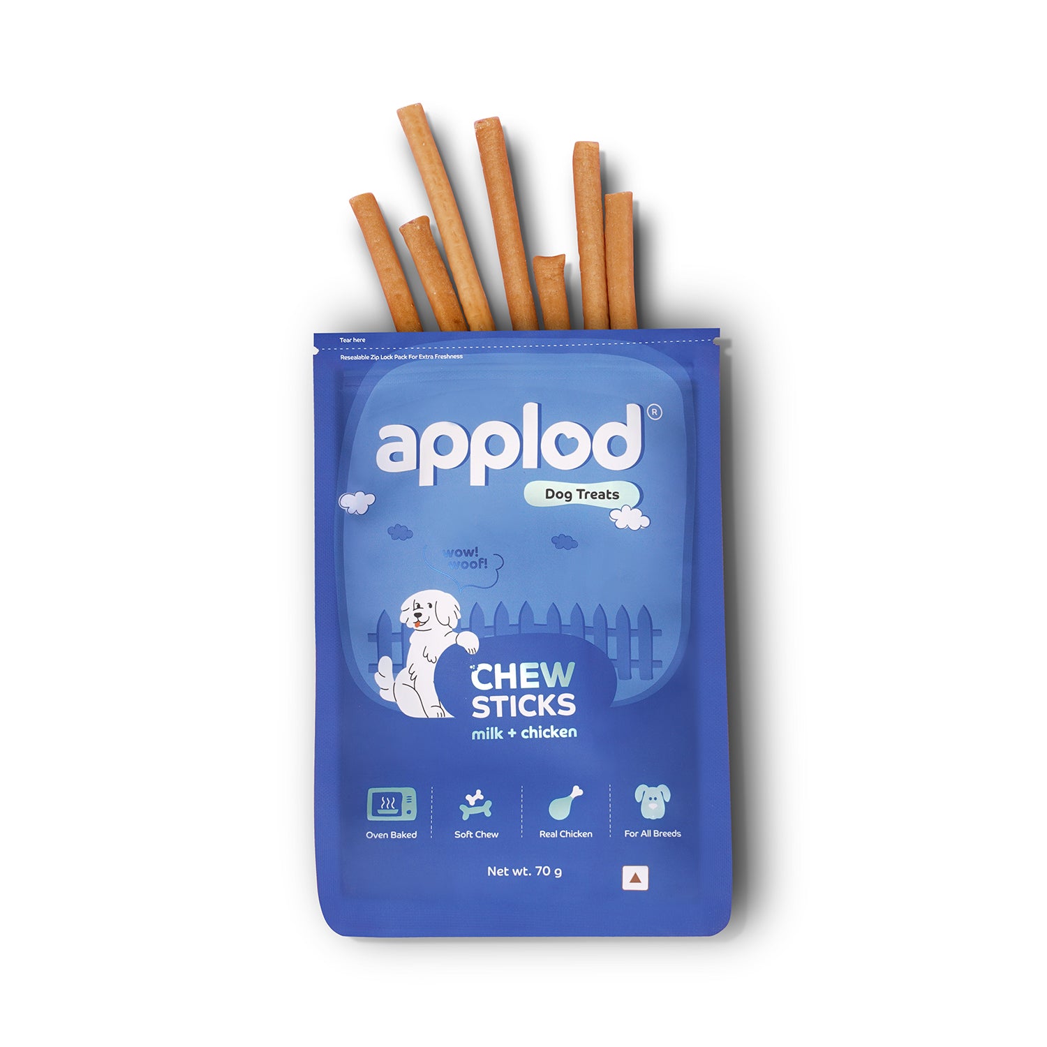 Applod Soft Milk & Chicken Chew Sticks - 70 gm - Pack of 5