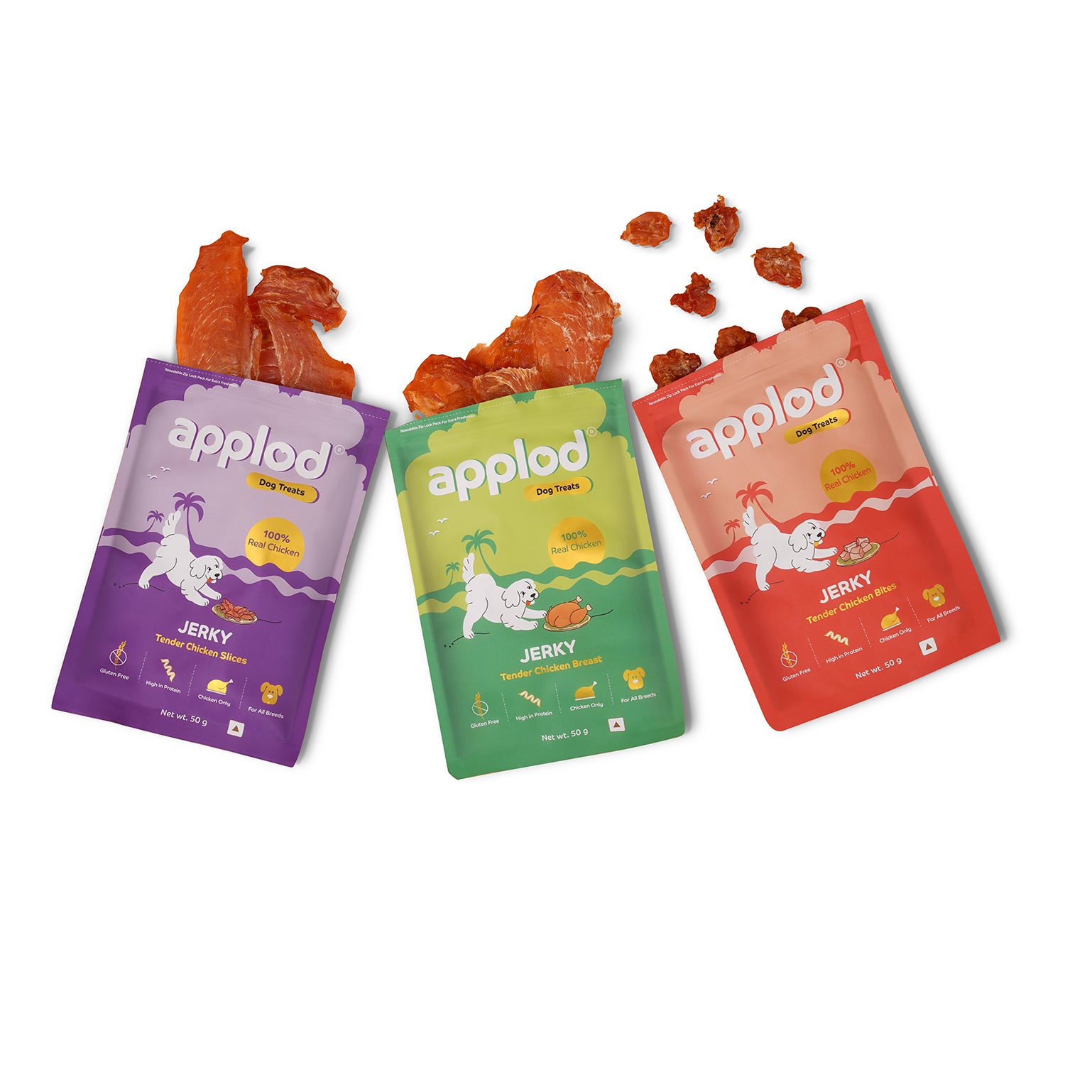 Applod Tender Chicken Jerky Bites Dog Treat 50 Gm