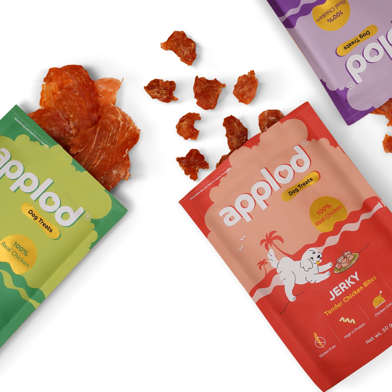 Applod Tender Chicken Jerky Bites Dog Treat 50 Gm