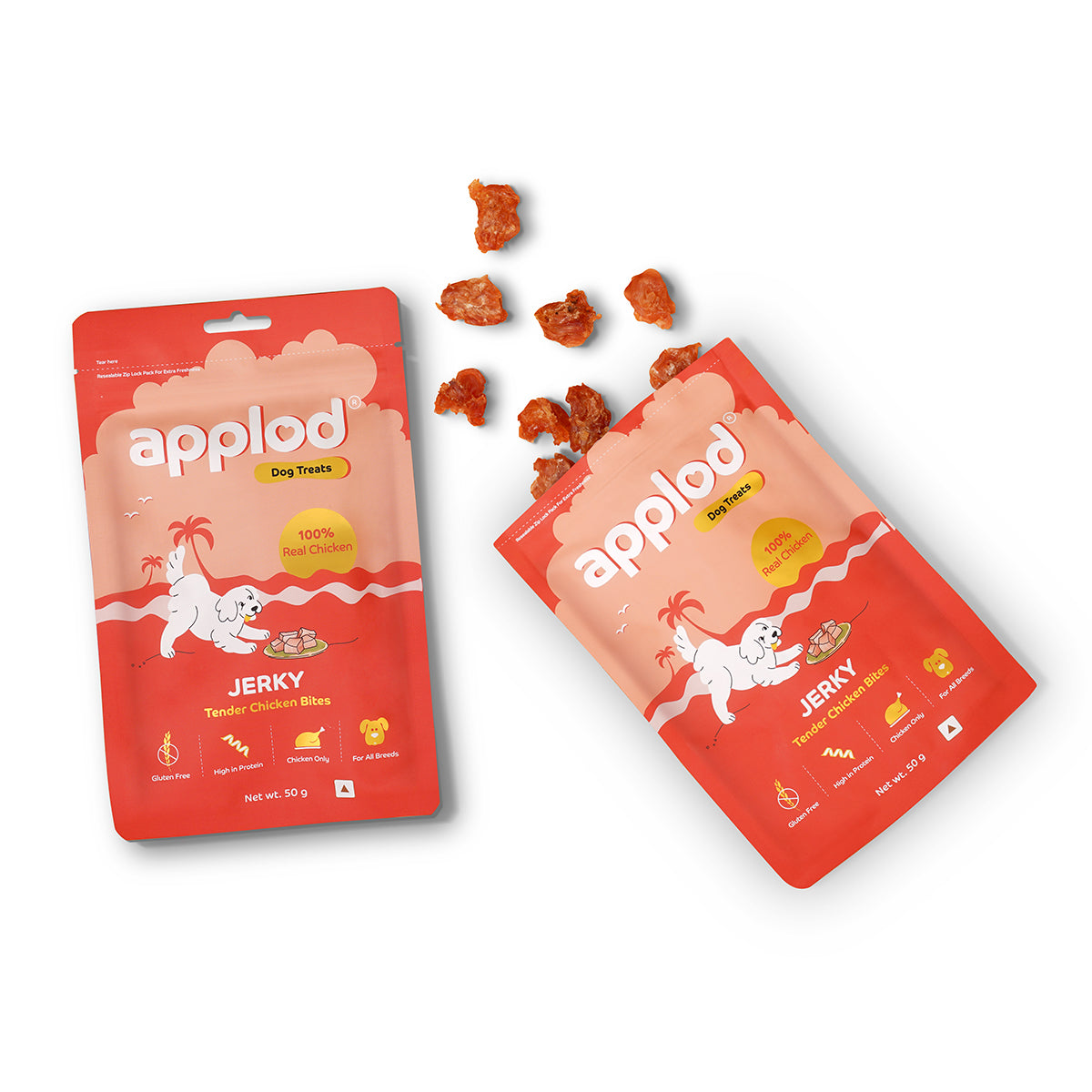 Applod Tender Chicken Jerky Bites Dog Treat 50 Gm - Pack of 5