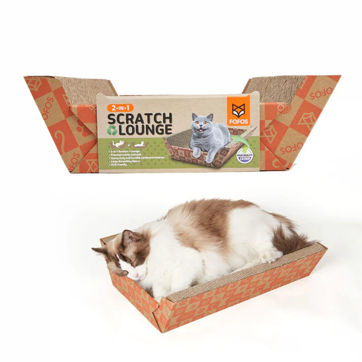 Fofos 2-In-1 Cat Scratcher Lounge Interactive Cat Toy