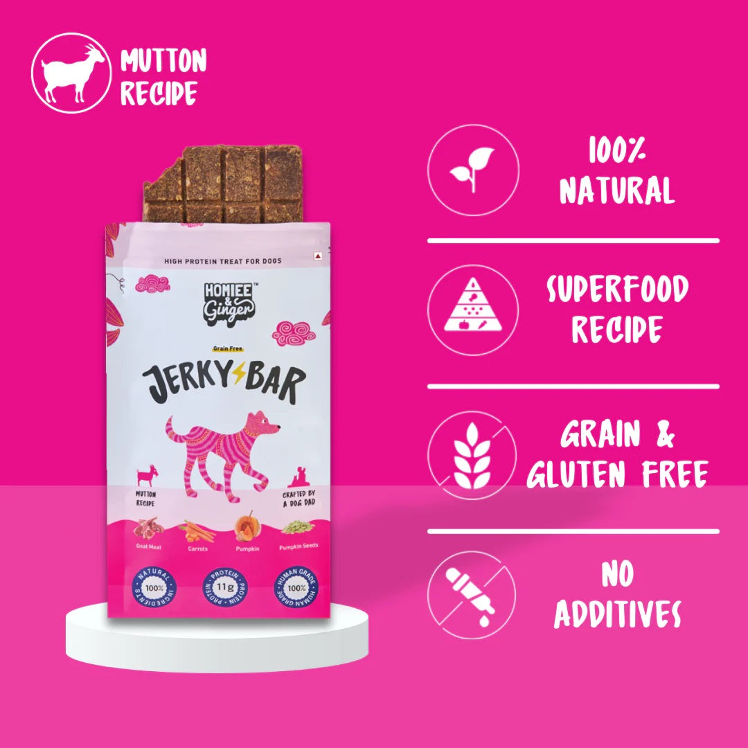 Homiee & Ginger Mutton Recipe Jerky Bar 45 gm - Pack of 5