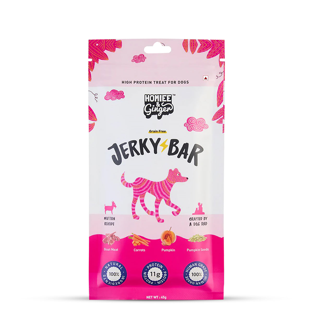 Homiee & Ginger Mutton Recipe Jerky Bar 45 gm - Pack of 5