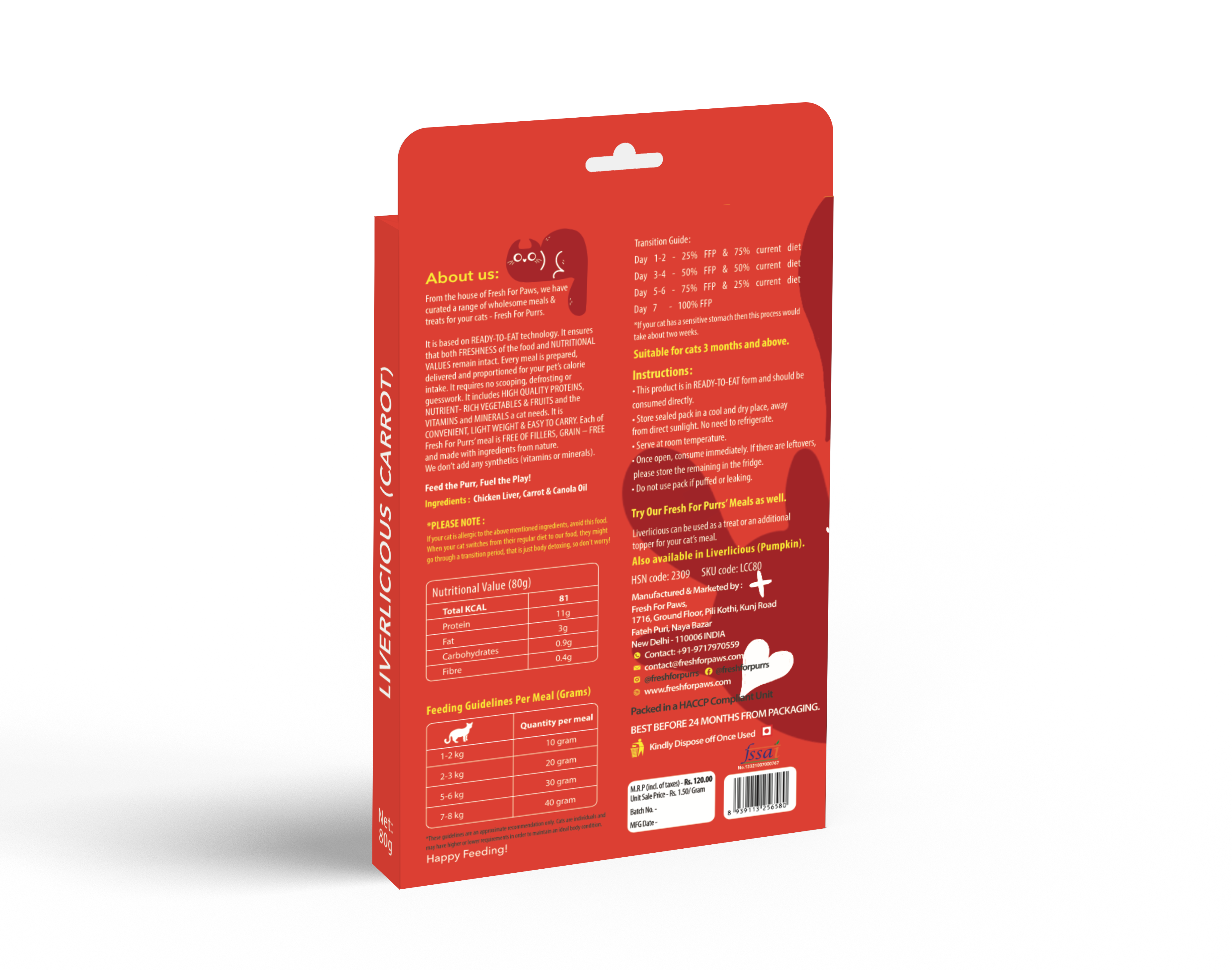 Fresh For Purrs Liverlicious ( Carrot ) Cat Food