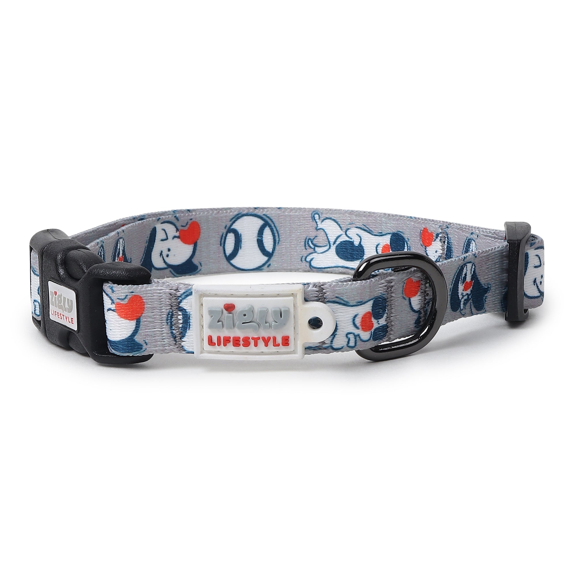 Zigly Doodle Dog Collar - Grey