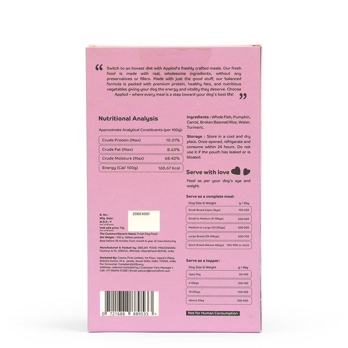 Applod Fish Meal  Fresh Dog Food – For Adult Dogs