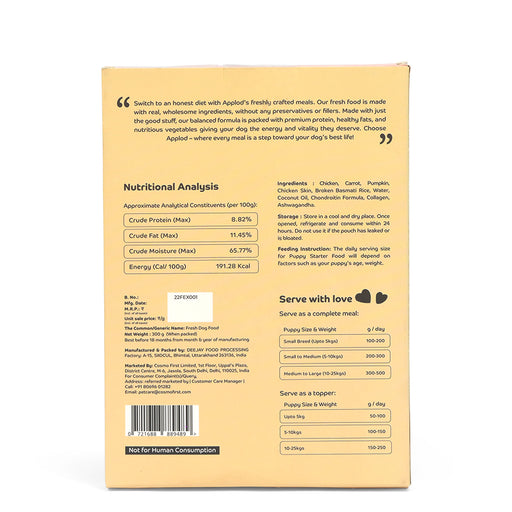 Applod Chicken Mash For Puppies Fresh Dog Food