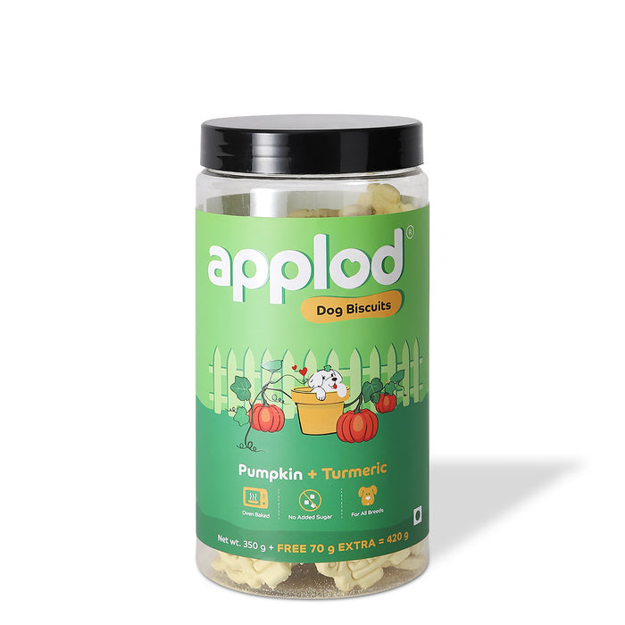 Applod Pumpkin Dog Biscuit With Turmeric 385 gm - Pack of 5