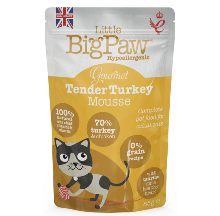 Little BigPaw Wet Cat Food - Gourmet Turkey Mousse - Pack of 12 (12 x 85 gms)