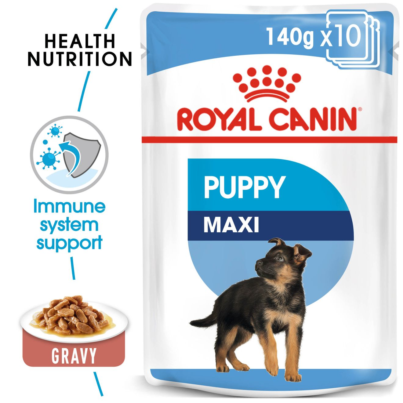 Royal Canin Maxi Puppy Wet Dog Food (10 x 140g Gravy Pouches)