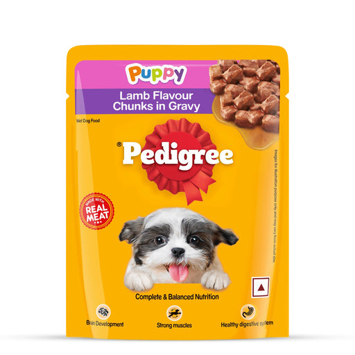 Pedigree Puppy, Wet Dog Food, Lamb Flavor Chunks in Gravy, 70 gm