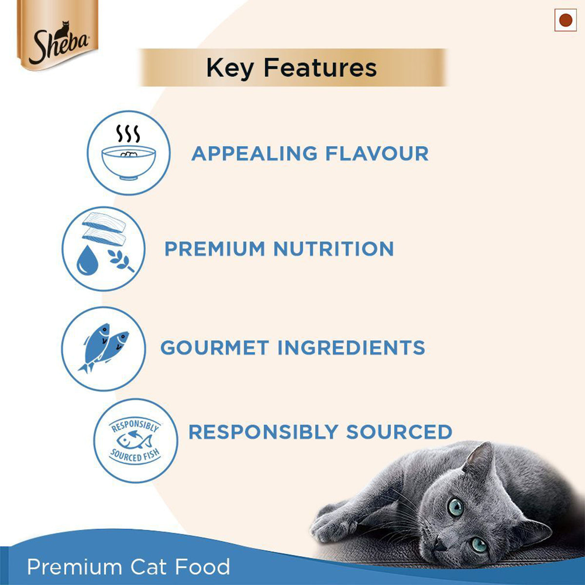Sheba Rich Fish Mix (Maguro & Bream) Premium Wet Cat Food - 35 gm