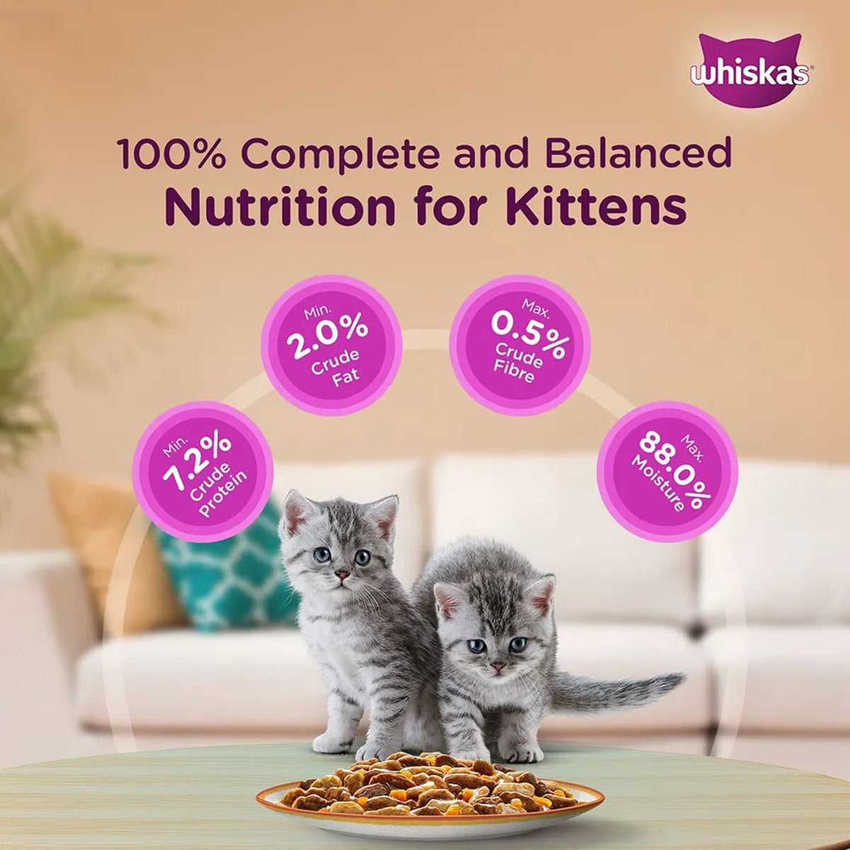 Whiskas Kitten (2-12 months) Tuna in Jelly Wet Food - 80 gm