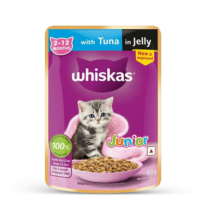 Whiskas Kitten (2-12 months) Tuna in Jelly Wet Food - 80 gm