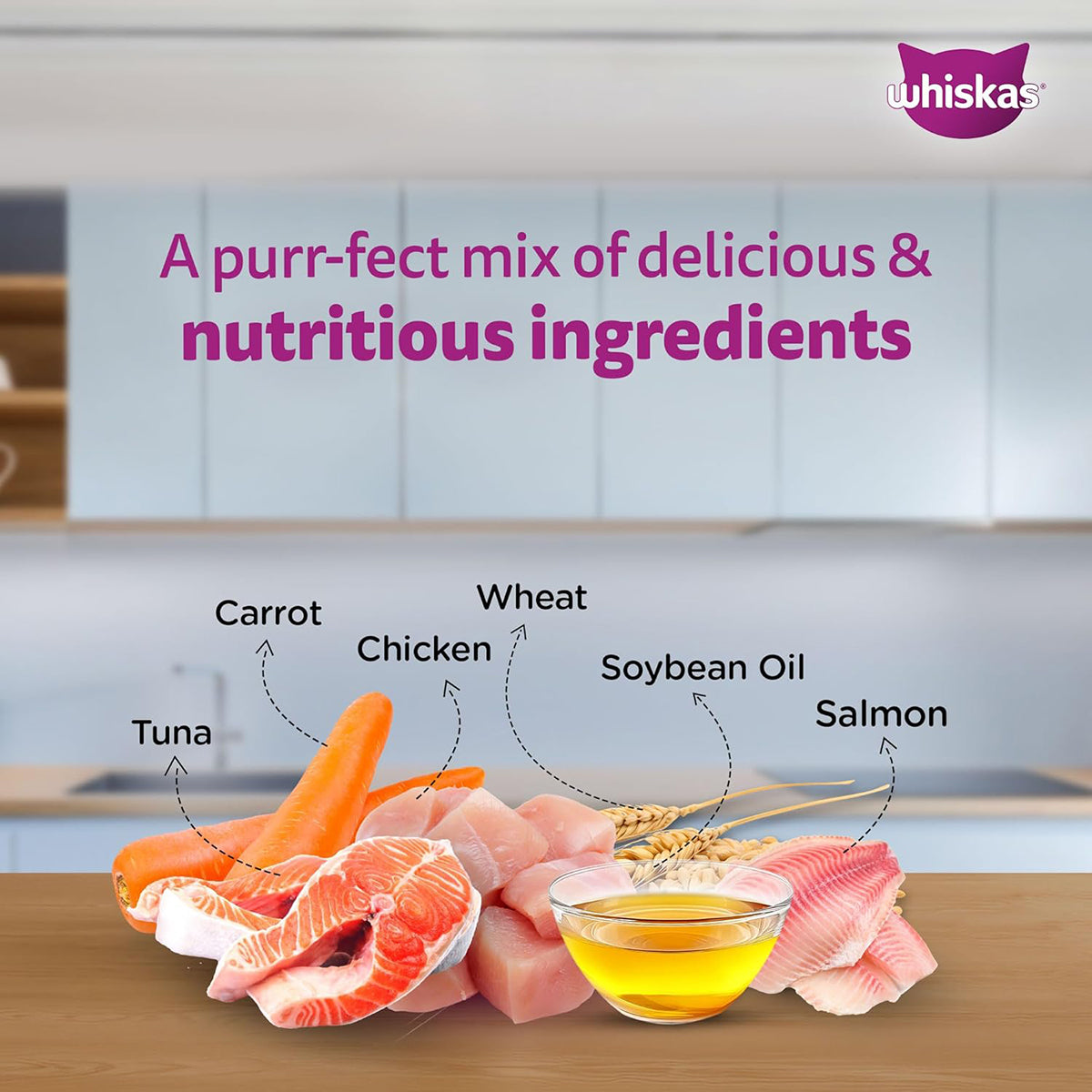 Whiskas Tasty Mix Seafood Cocktail Carrot Gravy Kitten Wet Cat Food 70 gm