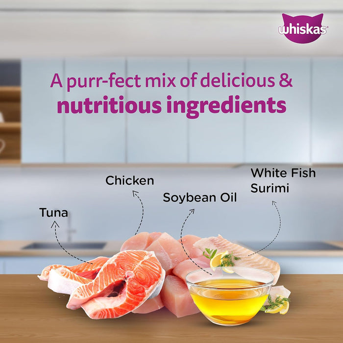 Whiskas Tuna & White Fish Flavour Adult (1+ Years) Wet Cat Food 70 gm