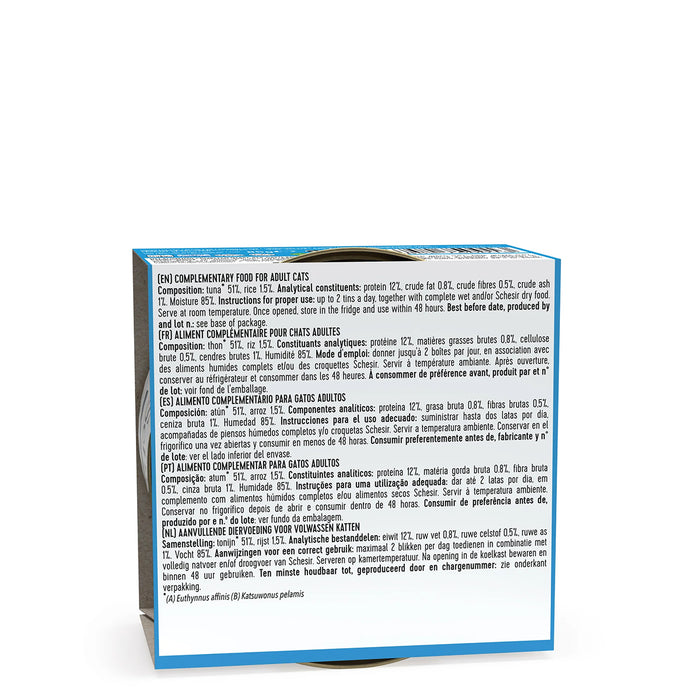 Schesir Tuna Whole Meat & Rice In Jelly Canned Cat Wet Food - 85 gm(Pack Of 14)