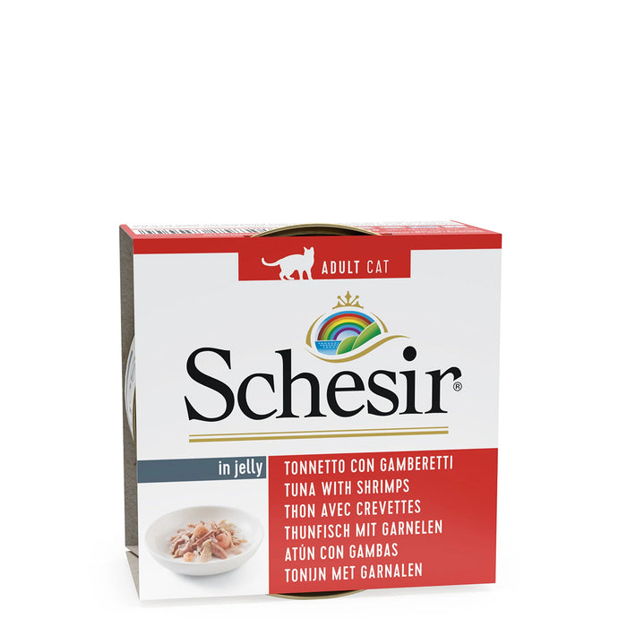 Schesir Tuna In Jelly With Shrimp Canned Cat Wet Food - 85 gm(Pack Of 14)