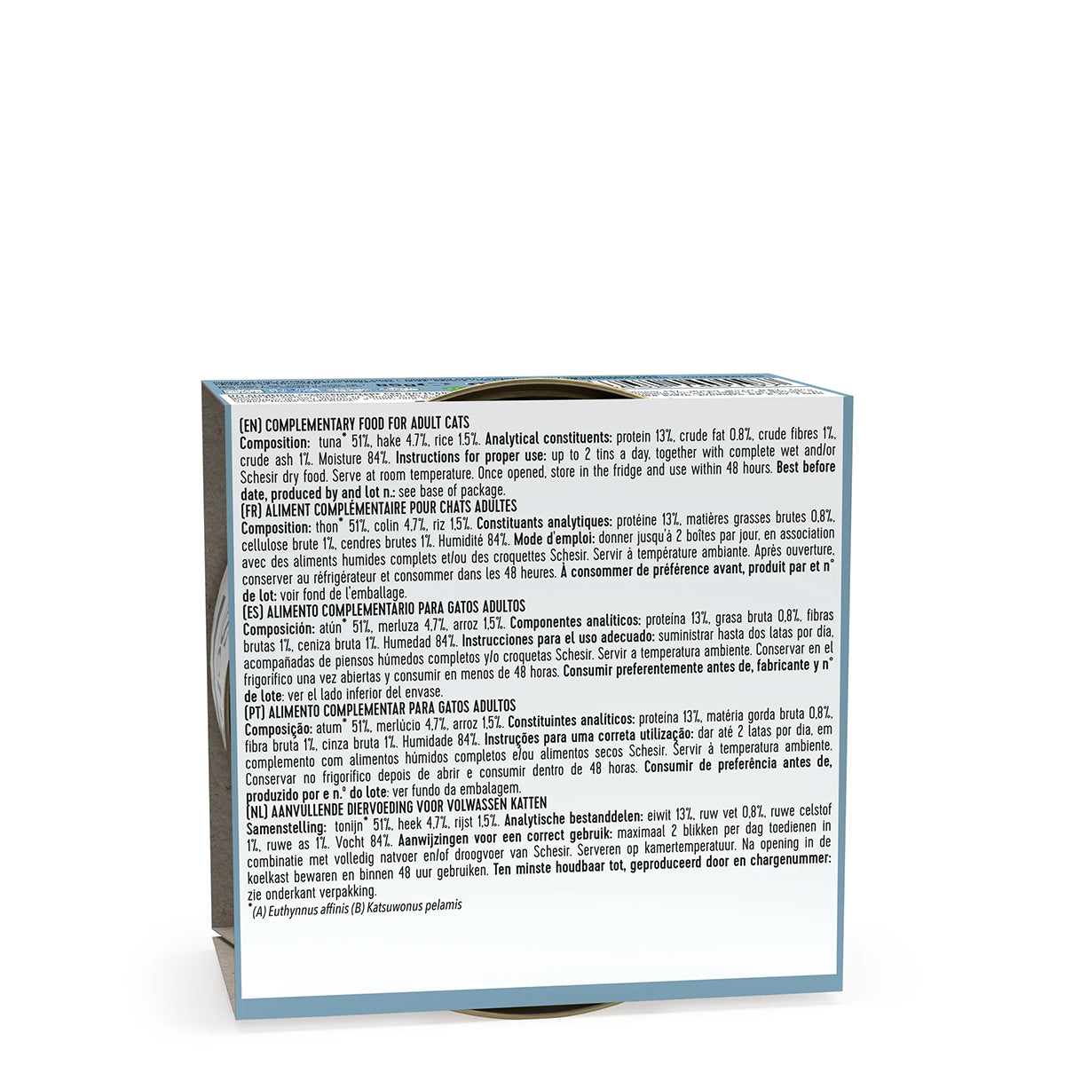 Schesir Tuna Whole Meat With Hake In Jelly Canned Cat Wet Food - 85 gm(Pack Of 14)