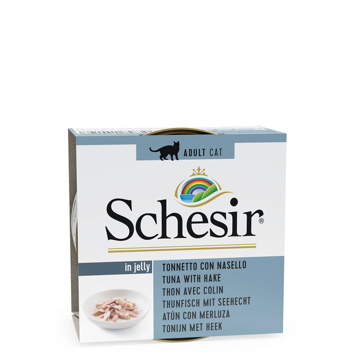 Schesir Tuna Whole Meat With Hake In Jelly Canned Cat Wet Food - 85 gm(Pack Of 14)