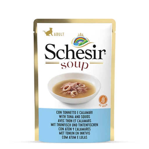 Schesir Soup With Wild Tuna & Squid Pouch Cat Wet Food - 85 gm(Pack Of 20)