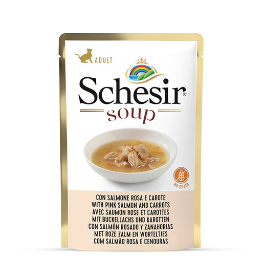 Schesir Pink Salmon & Carrot Cat Soup Pouch - 85 gm(Pack Of 20)