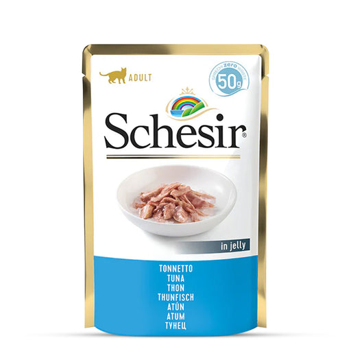 Schesir Tuna Whole Meat & Rice In Jelly Pouch Cat Wet Food - 50 gm(Pack Of 30)