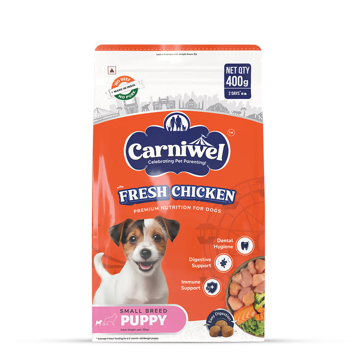 Carniwel Fresh Chicken Dry Dog Food for Small Breed, Puppy