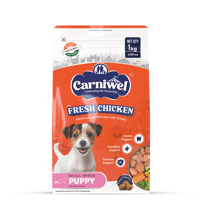 Carniwel Fresh Chicken Dry Dog Food for Small Breed, Puppy