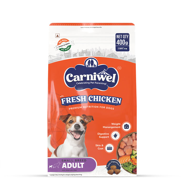 Carniwel Fresh Chicken Dry Dog Food for Small Breed, Adult