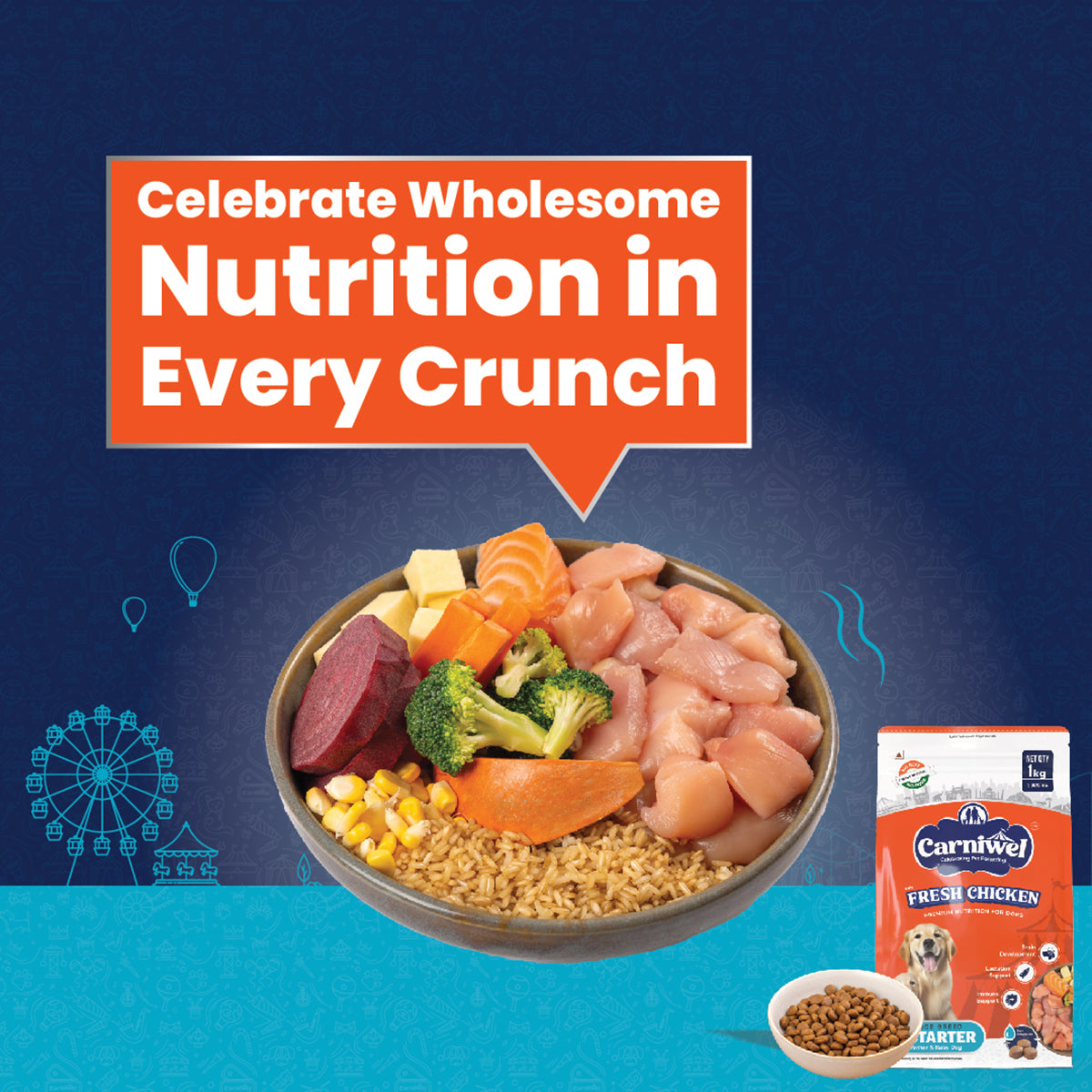 Carniwel Fresh Chicken Dry Dog Food for Large Breed, Starter