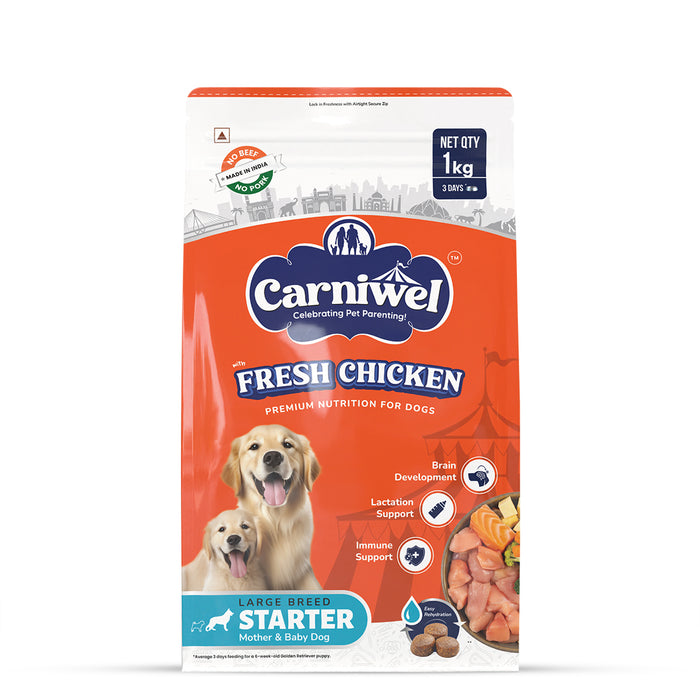 Carniwel Fresh Chicken Dry Dog Food for Large Breed, Starter