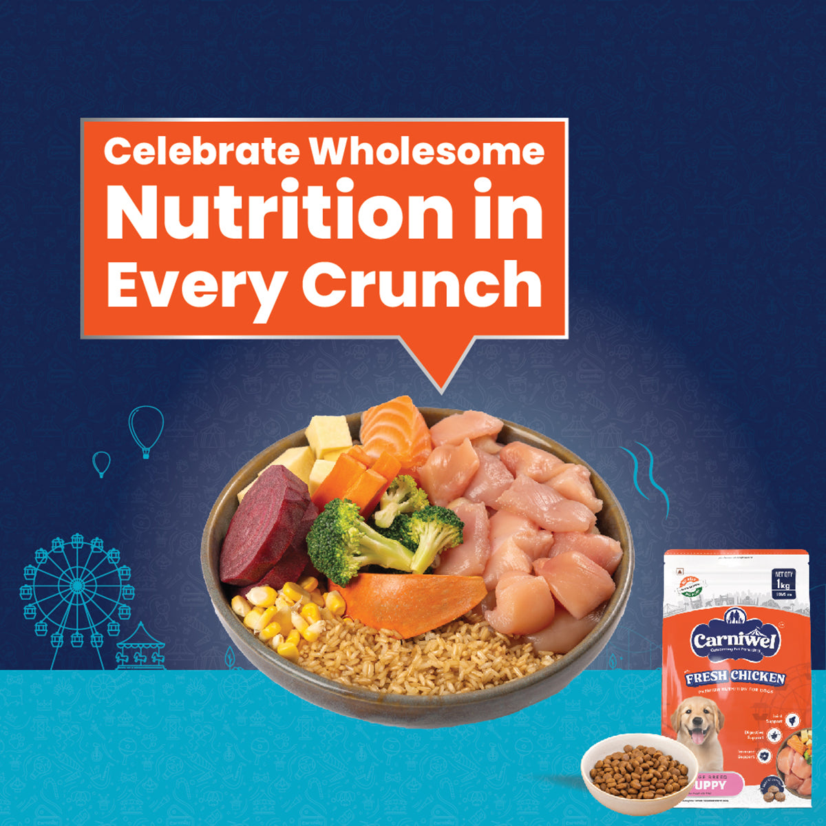 Carniwel Fresh Chicken Dry Dog Food for Large Breed, Puppy