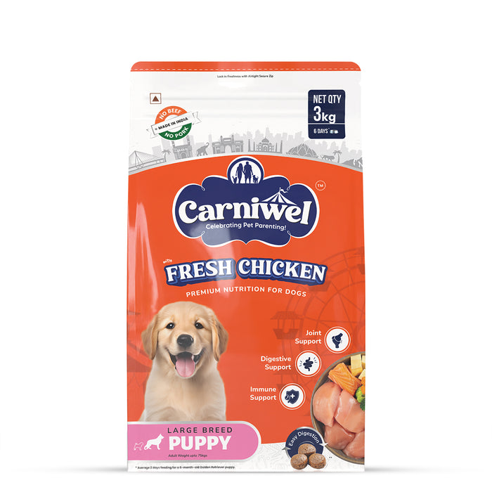 Carniwel Fresh Chicken Dry Dog Food for Large Breed, Puppy