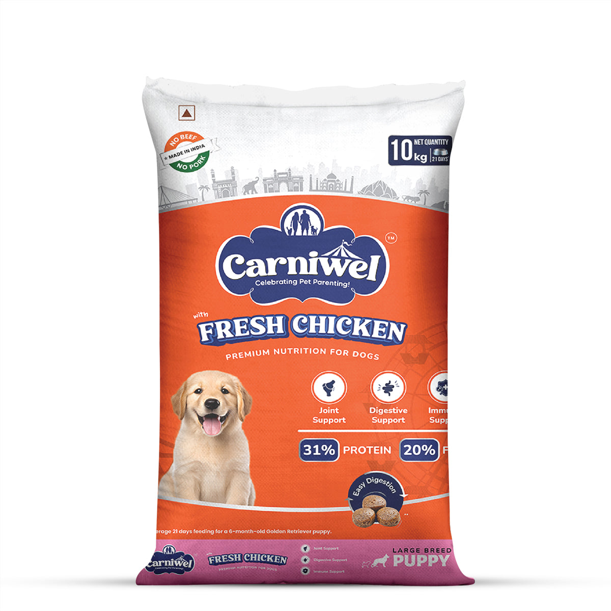 Carniwel Fresh Chicken Dry Dog Food for Large Breed, Puppy