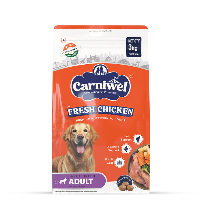 Carniwel Fresh Chicken Dry Dog Food for Large Breed, Adult