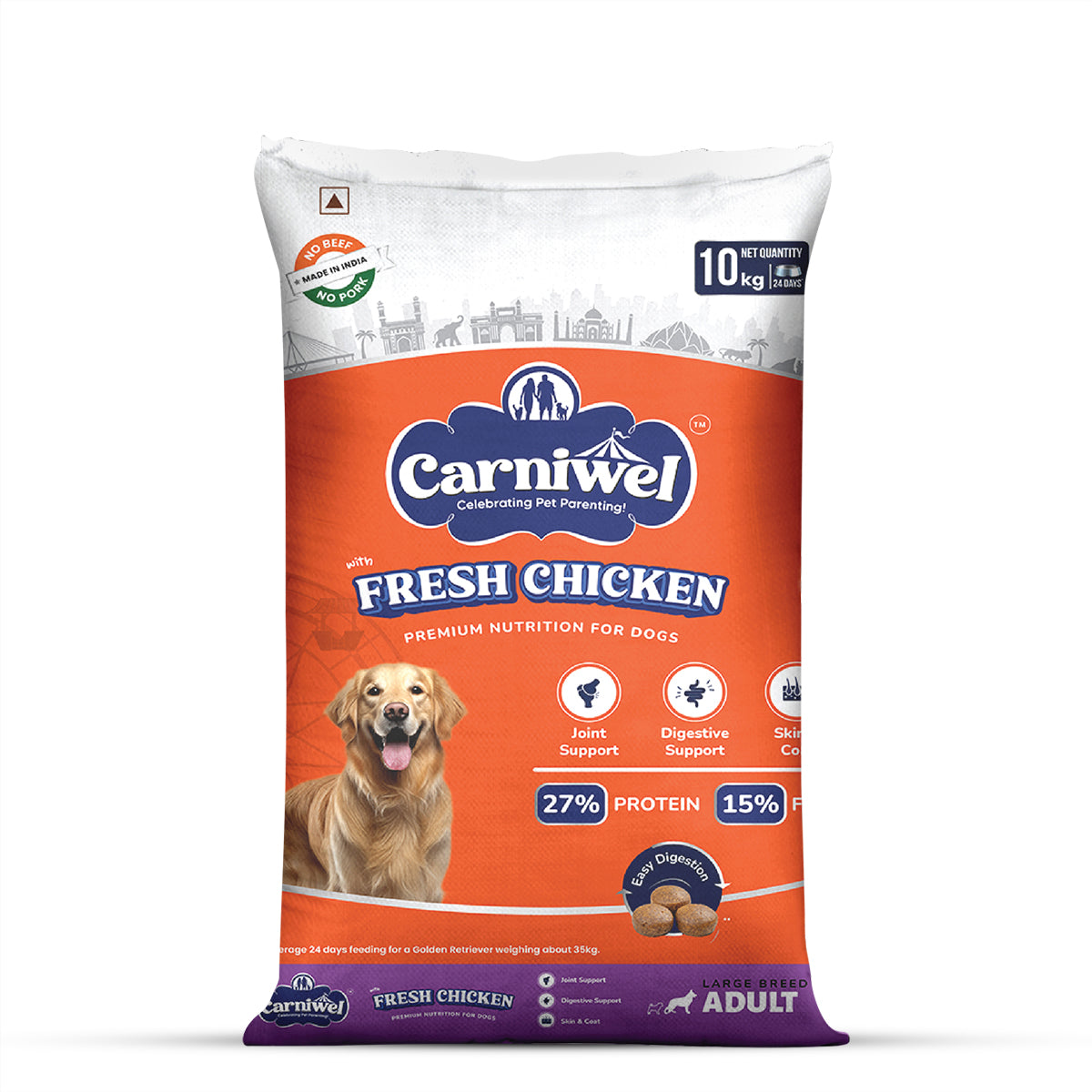 Carniwel Fresh Chicken Dry Dog Food for Large Breed, Adult