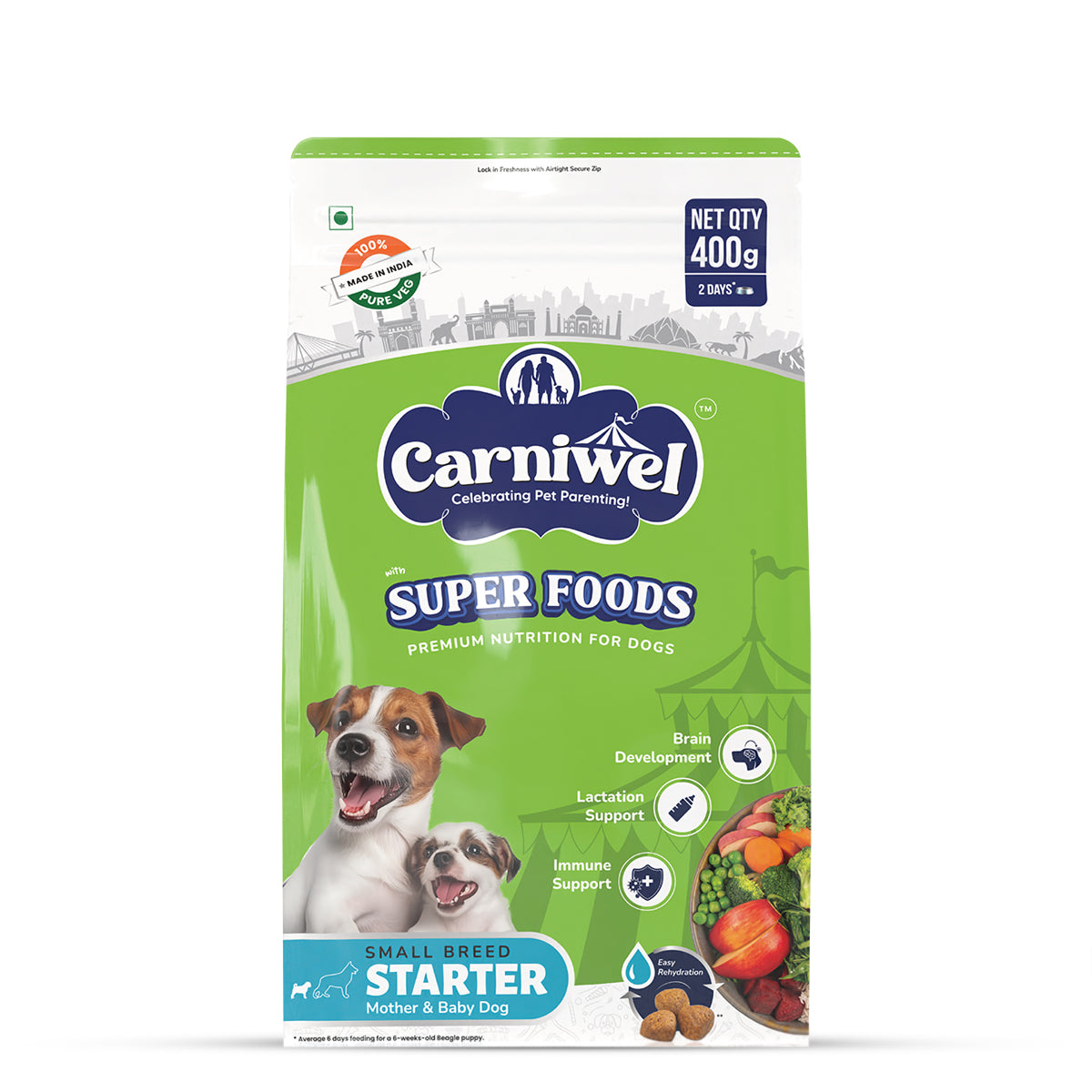 Carniwel Veg with Superfoods Dry Dog Food for Small Breed, Starter