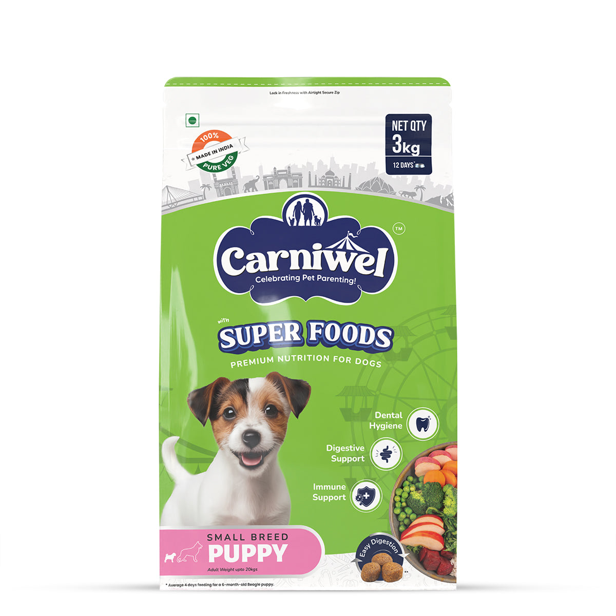 Carniwel Veg with Superfoods Dry Dog Food for Small Breed, Puppy