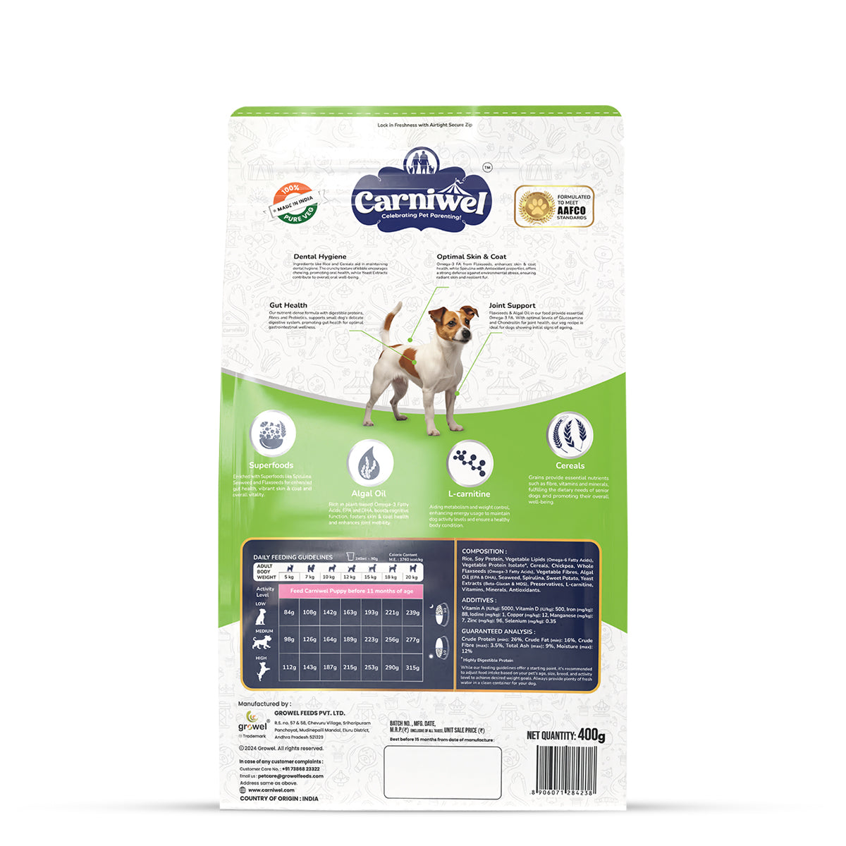 Carniwel Veg with Superfoods Dry Dog Food for Small Breed, Adult